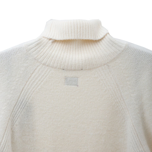 C.P. Company Fleece Knit Roll Neck Gauze White 103 13CMKN199A-006170A Degli Uberti